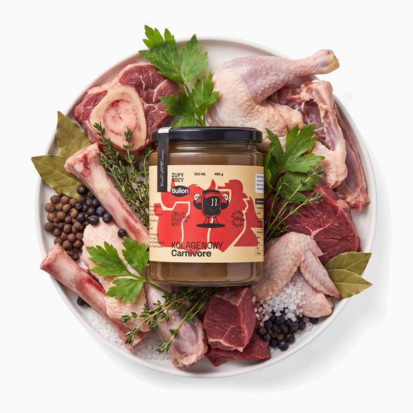 Bulion kolagenowy carnivore Zupy Mocy - naturalny kolagen w słoiku 500 ml