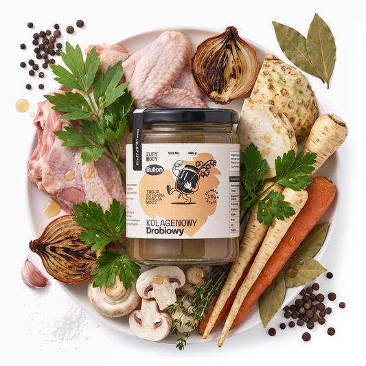 Bulion kolagenowy drobiowy Zupy Mocy - naturalny kolagen w słoiku 500 ml