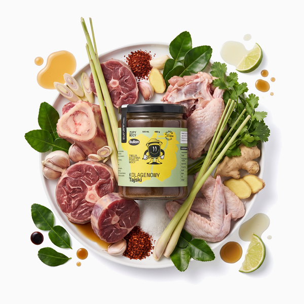 Bulion kolagenowy tajski Zupy Mocy - naturalny kolagen w słoiku 500 ml