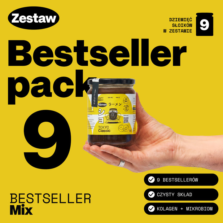 Zestaw 9 bestsellerów Zupy Mocy - zupy kolagenowe w słoikach