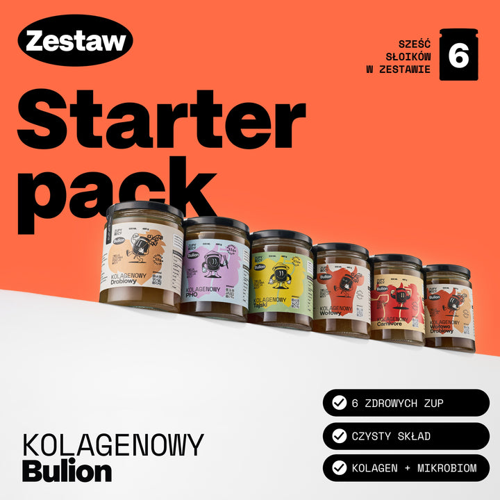 Zestaw 6 bulionów kolagenowych Zupy Mocy - zupy kolagenowe w słoikach
