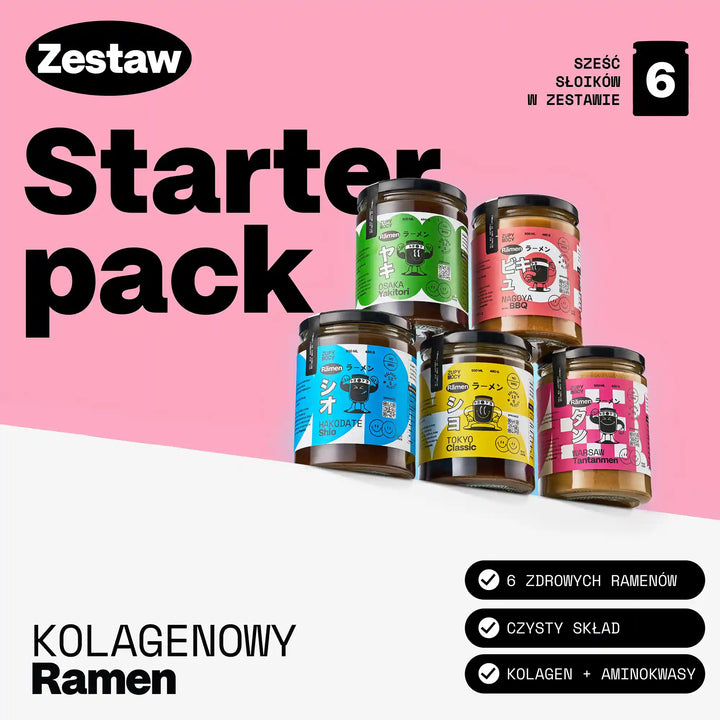 Zestaw 6 ramenów kolagenowych Zupy Mocy - zupy kolagenowe w słoikach