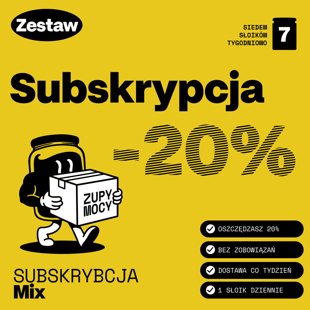 Subskrypcja Zupy Mocy - zupy kolagenowe w słoikach z regularną dostawą