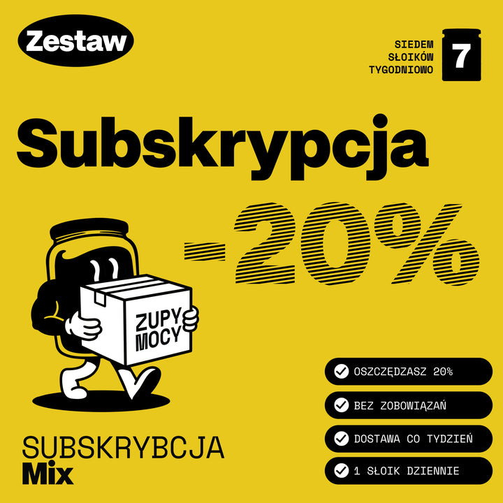 Subskrypcja Zupy Mocy - zupy kolagenowe w słoikach z regularną dostawą