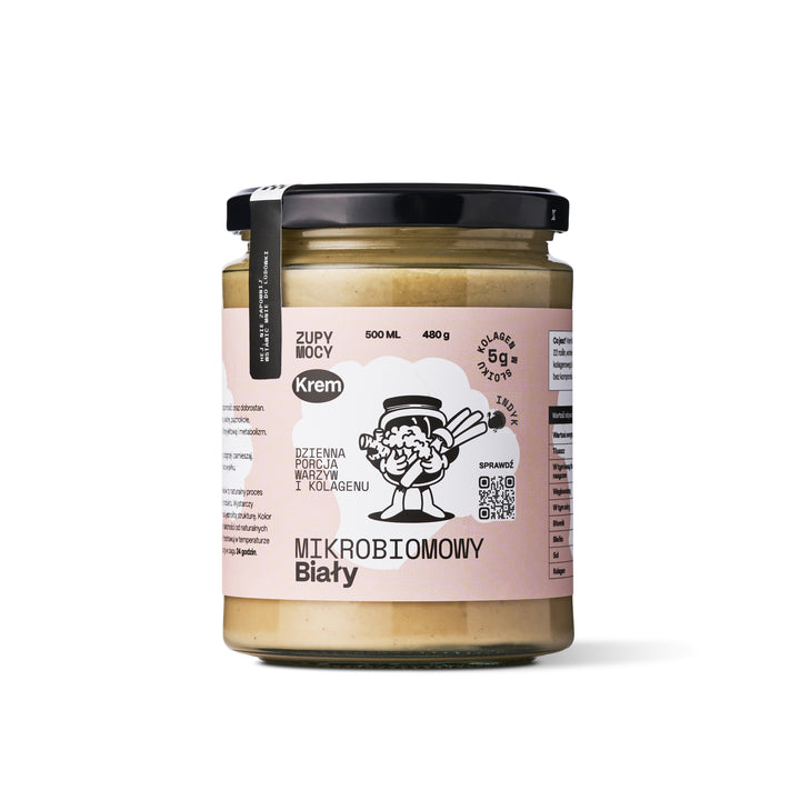 Biały krem mikrobiomowy Zupy Mocy - zupa kolagenowa w słoiku 500 ml